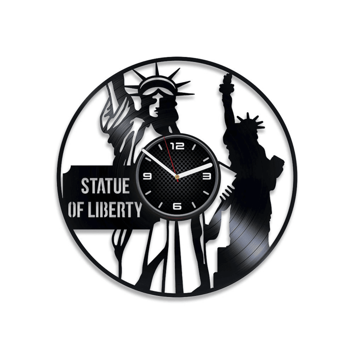 New York The Statue Of Liberty Vinyl Record Wall Clock Unique Wall Decor For Living Room Birthday Gift For Dad Modern Art