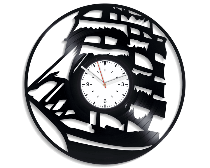 Ship Large Wall Clock Made From Vinyl Record, Unique Gift For Men, Father&#39;S Day Gift Idea, Wall Hangings Art Decor