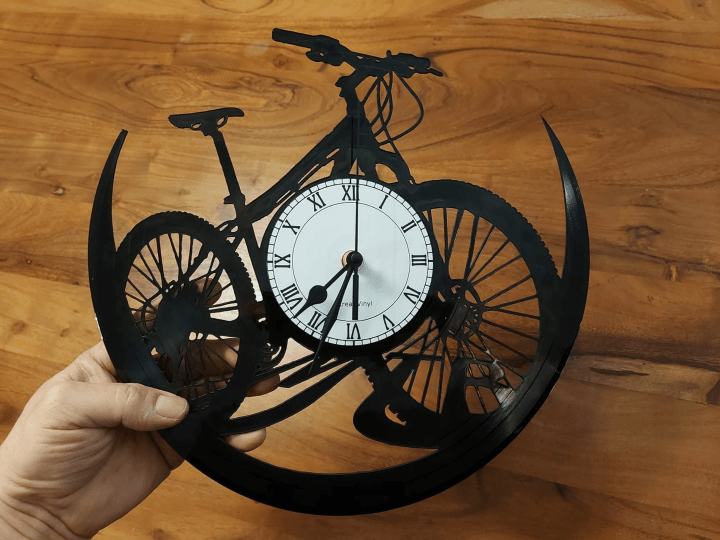 Bmx Mtb Mountain Bike Record Clock Kreativinyl Gift Idea Wall Clock Vinyl Clock