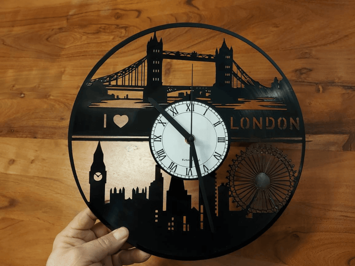 London Record Clock Kreativinyl Gift Idea Wall Clock Vinyl Clock