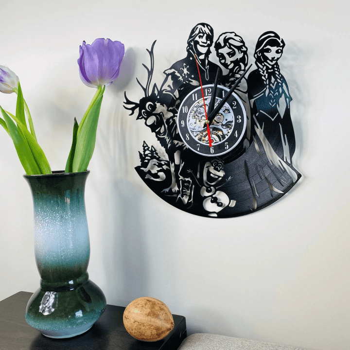 Vinyl Record Wall Clock, Get Unique Bedroom Or Living Room Wall Decor, Gift Ideas For Him And Her, Laser Cut Clock, Over The Bed Wall Decor
