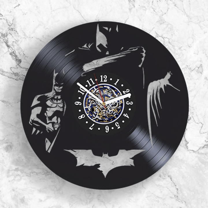 The Dark Knight Vinyl Record Large Clock Dc Comics Hero Superhero Decor For Boys Room Comics Books Wall Art Housewarming Gift For Him