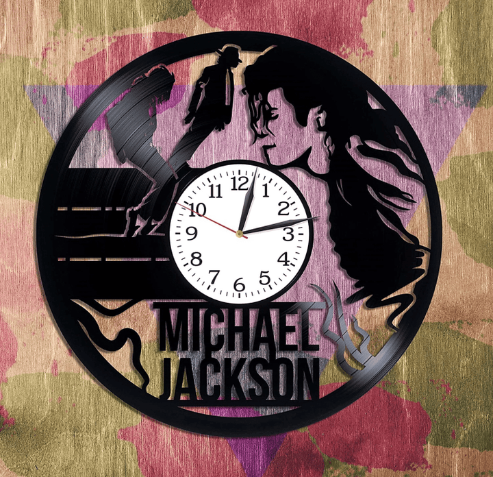 King Of Pop Vinyl Record Wall Clock Michael Jackson Wall Decor Artwork For Music Room Gift For Music Teacher Winter Holiday Gift For Mother