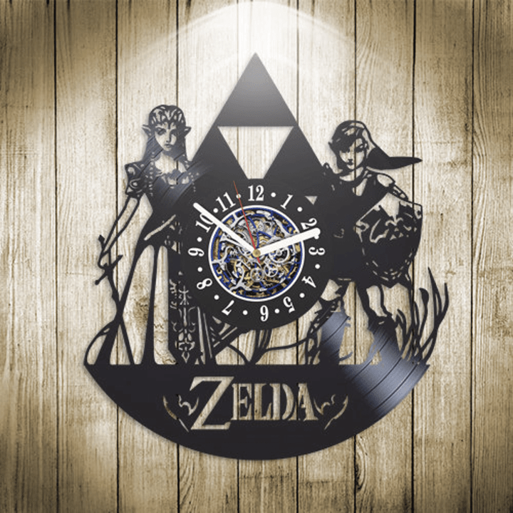 Zelda And Link Vinyl Record Handmade Wall Clock Breath Of The Wild Original Decor For Gamer Zelda Wall Art Anniversary Gift For Boyfriend
