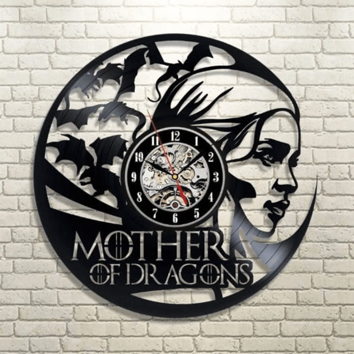 Game Of Thrones Vinyl Record Wall Clock, Mother Of Dragons, Unique Art For Women Room, Wedding Gifts For Her, Vintage Vinyl Decor