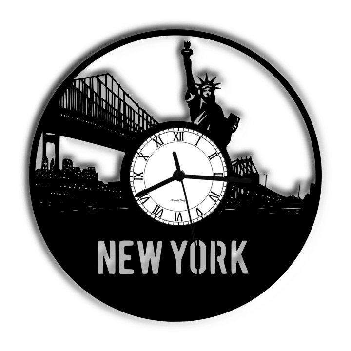 New York Record Clock Kreativinyl Gift Idea Wall Clock Vinyl Clock
