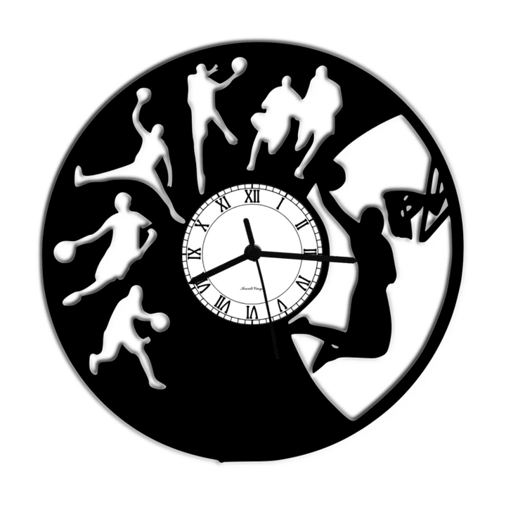 Basketball Record Clock Kreativinyl Gift Idea Wall Clock Vinyl Clock