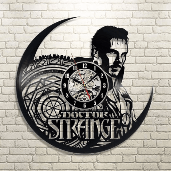 Doctor Strange Vinyl Record Large Clock, Vintage Wall Decor, Unique Art, Christmas Gift Idea For Dad, Movie Lover Gift