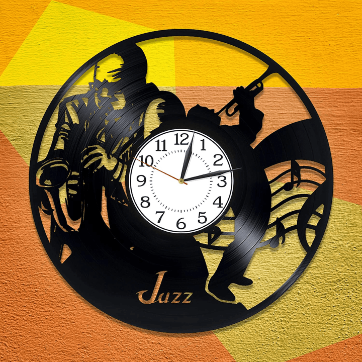 Jazz Band Vinyl Record Handmade Wall Clock Jazz Band Art Music Classroom Decoration Unusual Musical Gift First Home Gift For Family