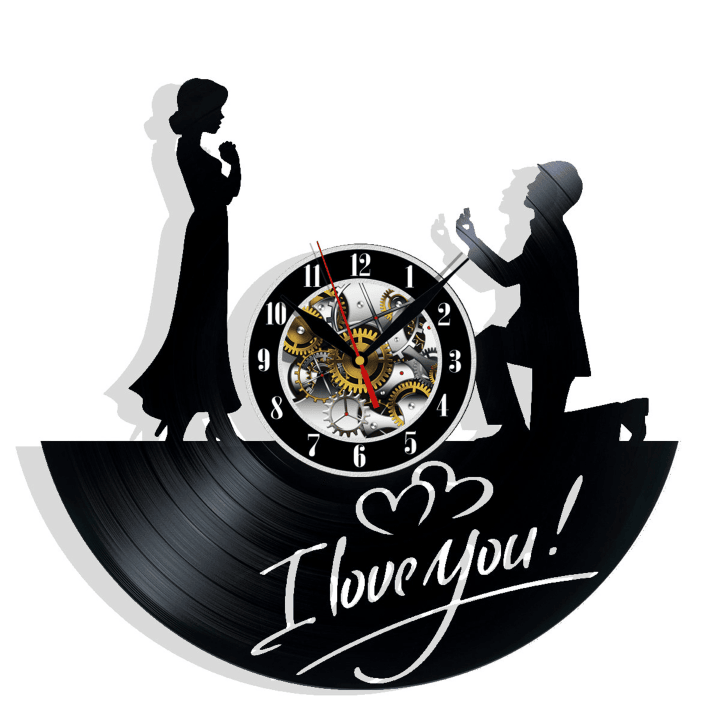 I Love You Vinyl Record Wall Clock Gifts For Him Her Kids Decor For Home Bedroom Bathroom Kitchen Art Surprise Ideas For Best Friends