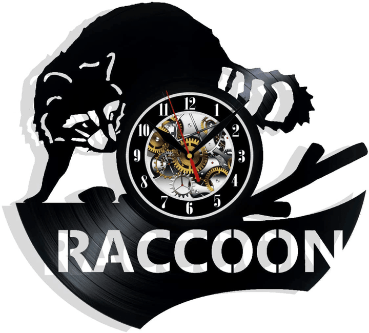 Raccoon Animals Vinyl Record Wall Clock Gifts For Him Her Kids Decor For Home Bedroom Bathroom Kitchen Art Surprise Ideas Friends