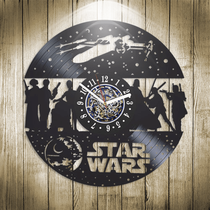 Star Wars Vinyl Record Round Wall Clock Star Wars Room Decor Vintage Decor For Mans House Star Wars Characters Holidays Gift For Father