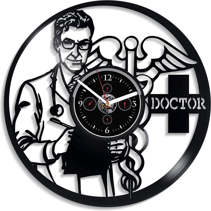 Doctor Vinyl Record Wall Clock Doctor Art Contemporary Decor For Home Office Retirement Gifts For Men Doctor Day Gifts Gift For Father