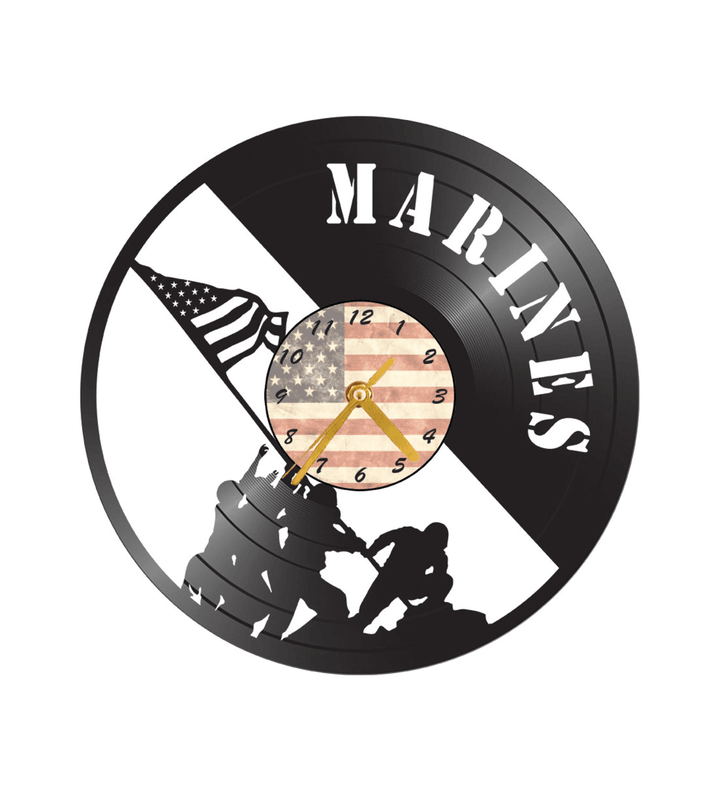 Marines Iwo Jima Inspired Vinyl Record Clock