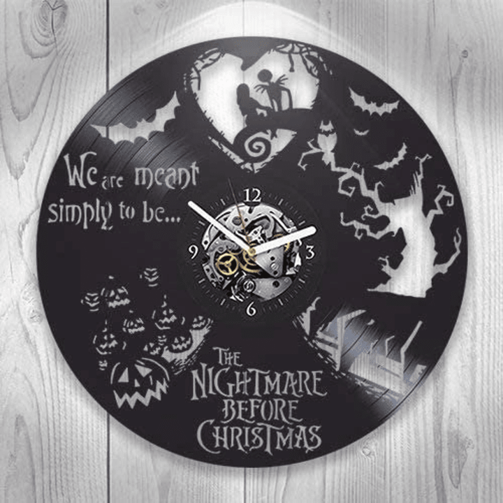 The Night Before Christmas Vinyl Record Wall Clock Cartoon Art Creative Decor For Living Room Jack Skellington Sally Gift First Home Gift