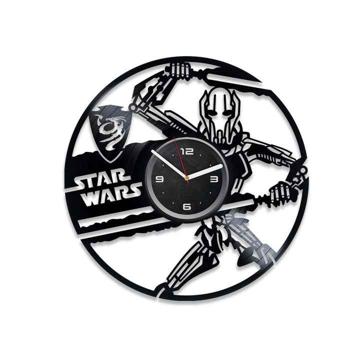 General Grievous Vinyl Record Round Wall Clock Star Wars Gifts Star Wars Wall Decor Vintage Art For Man Room Anniversary Gifts For Him