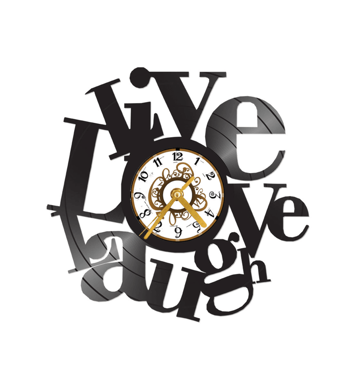 Live,Love,Laugh Vinyl Record Clock