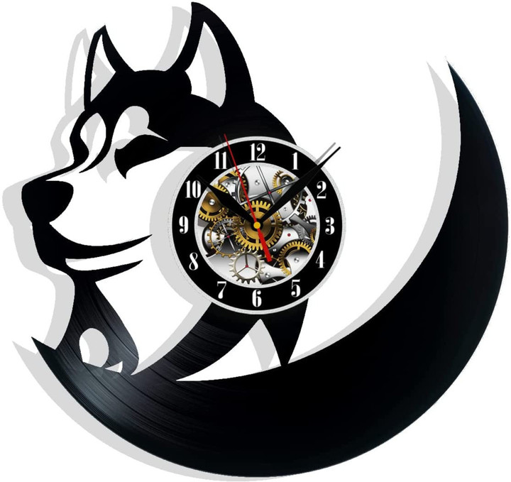 Wolf Moon Vinyl Record Wall Clock Gifts For Him Her Kids Decor For Home Bedroom Bathroom Kitchen Art Surprise Ideas Friends