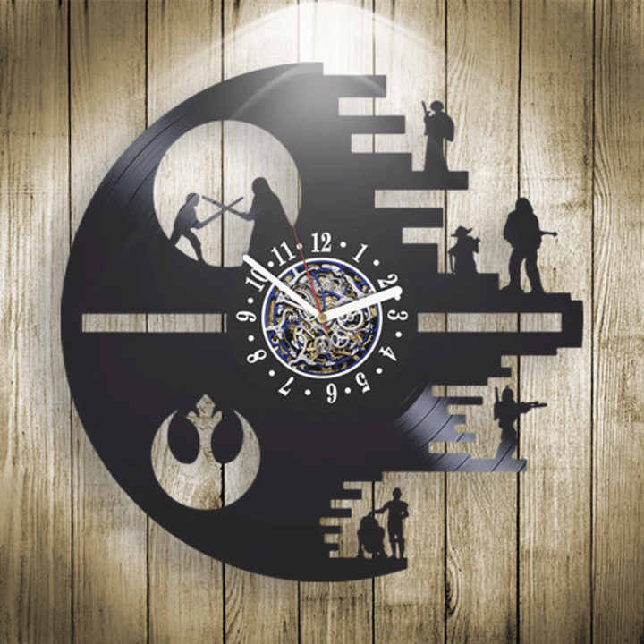 Star Wars Logo Vinyl Record Wall Clock, Star Wars Wall Home Decor, Original Wall Art For Home, Anniversary Gift Idea For Husband