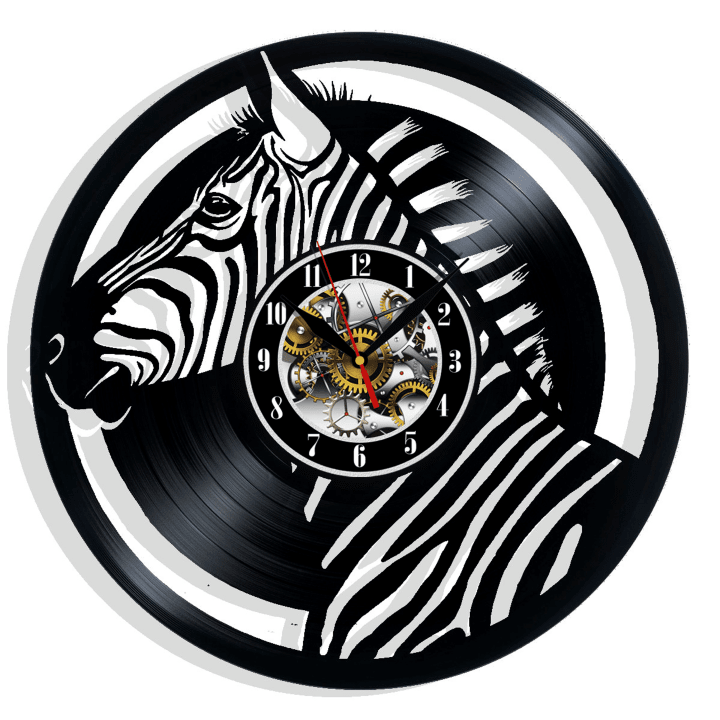 Zebra Wildlife Vinyl Record Wall Clock Gifts For Him Her Kids Decor For Home Bedroom Bathroom Kitchen Surprise Ideas For Best Friends
