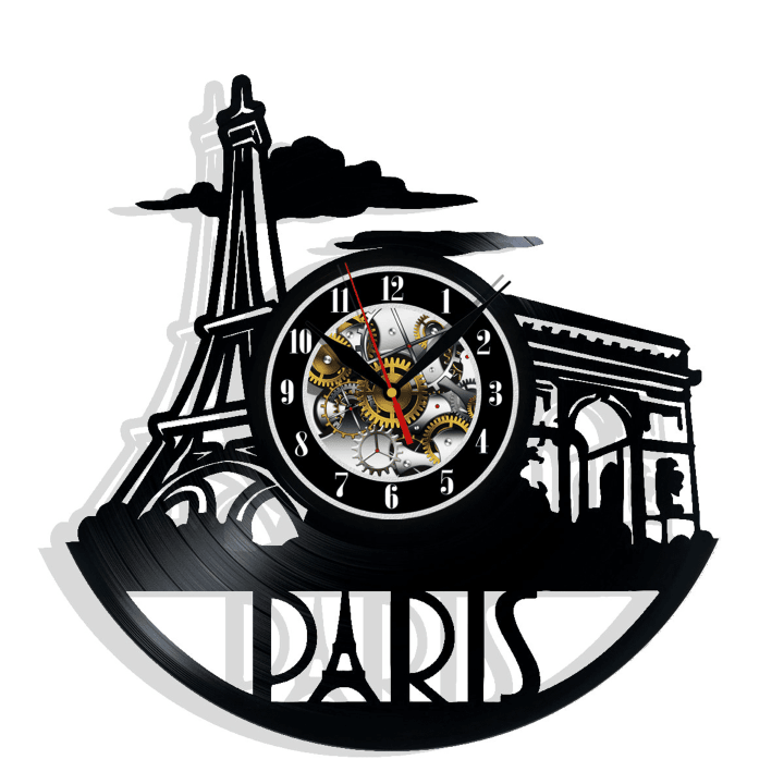 Paris City Vinyl Record Wall Clock Gifts For Him Her Kids Decor For Home Bedroom Bathroom Kitchen Art Surprise Ideas For Best Friends