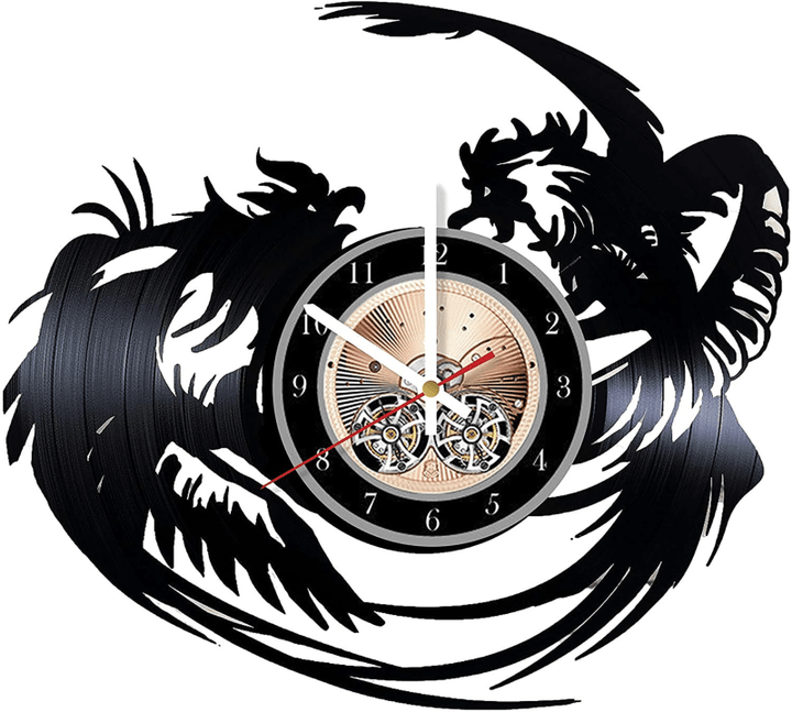 Rooster Fight Vinyl Record Wall Clock - Get Unique Bedroom Or Living Room Wall Decor - Gift Ideas For Him And Her