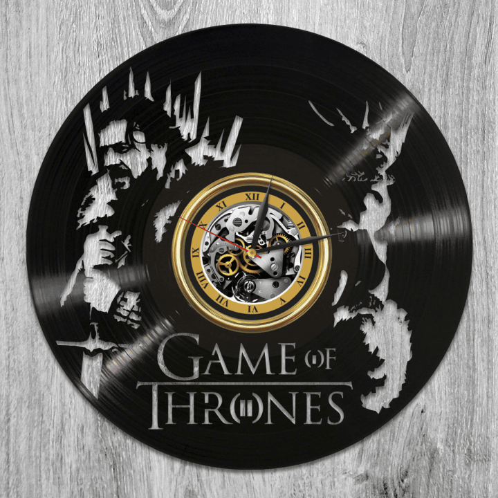House Of Stark Vinyl Record Round Wall Clock Game Of Thrones Gifts Winter Is Coming Wall Decor For Mans Room Anniversary Gift For Husband
