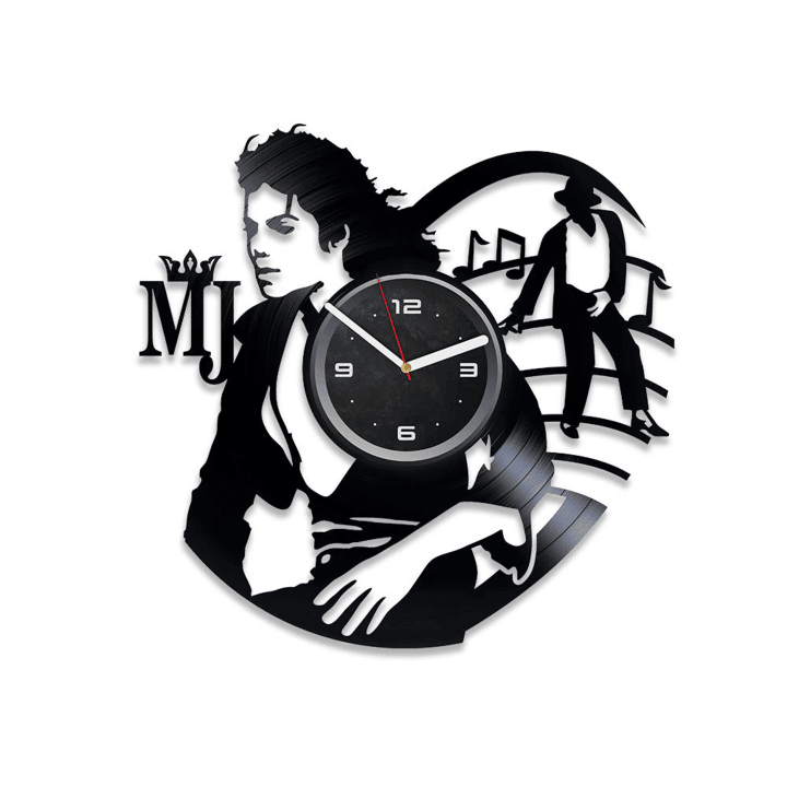 King Of Pop Vinyl Record Wall Clock Michael Jackson Wall Art Creative Decor For Home Laser Cut Wall Art Engagement Gift For Couple