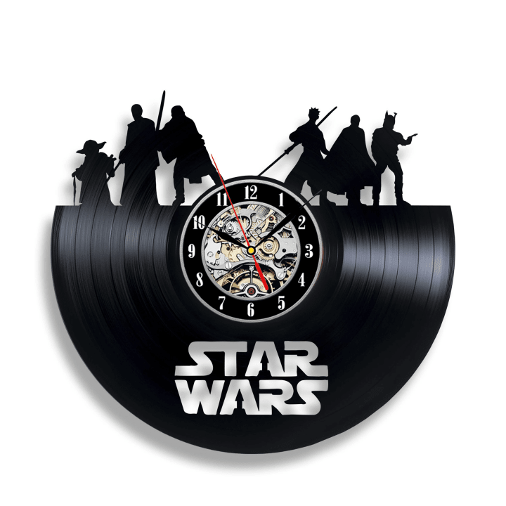 Star Wars Characters Vinyl Record Wall Clock Original Large Art Contemporary Decor Xmas Gift For Him