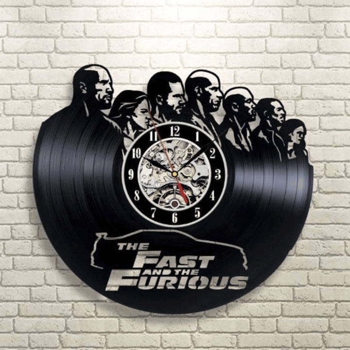 Fast And Furious Vinyl Record Clock, Wall Art For Car Lover, Original Decor For Bedroom, Anniversary Gift Idea For Husband