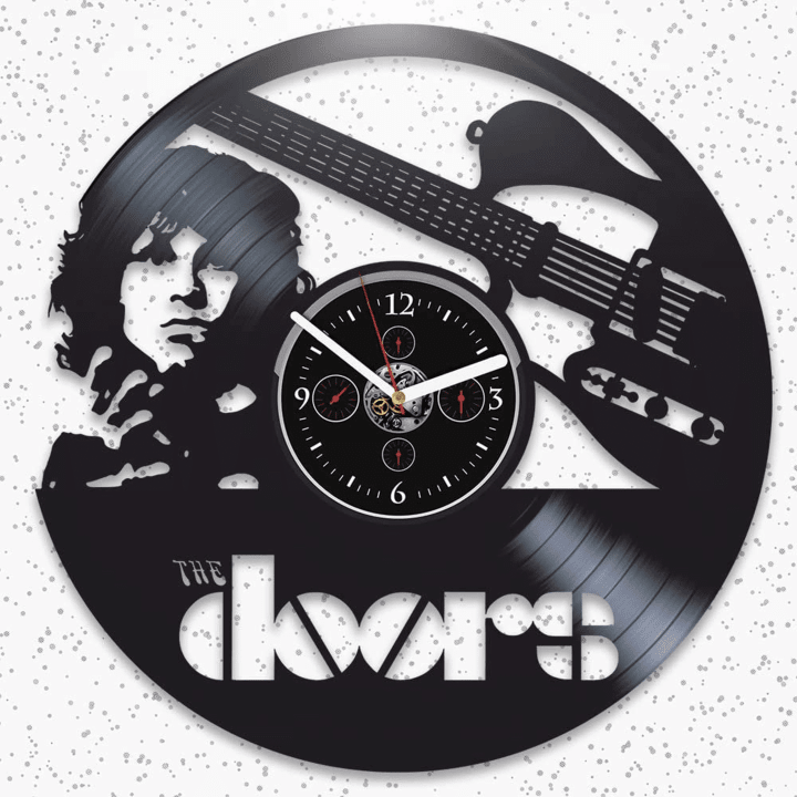 The Doors Vinyl Record Round Wall Clock Rock Star Art Cool Room Decor For Teenager Rock Bands Guitar Bday Gift For Friend