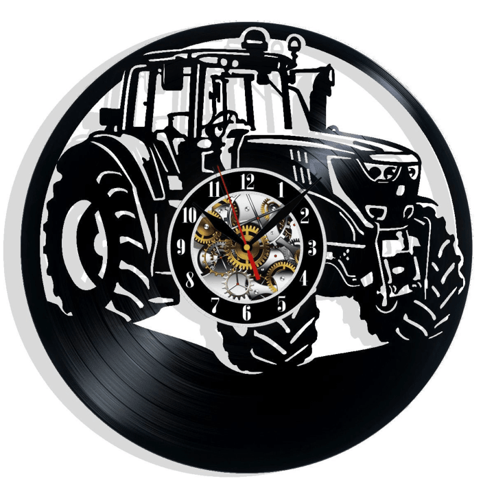 Farmer Country Farm Tractor Vinyl Record Wall Clock Gifts For Him Her Kids Decor For Home Bathroom Kitchen Art Surprise Ideas Friends