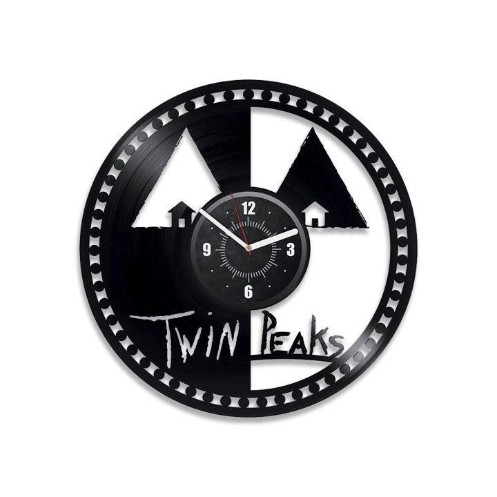 Twin Peaks Vinyl Record Black Wall Clock Twin Peaks Room Decor Unusual Laser Cut Artwork Movie Art Xmas Gifts For Parents