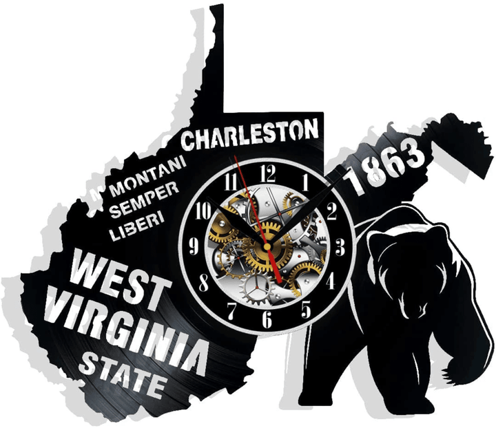 State Of West Virginia Vinyl Record Wall Clock Gifts For Him Her Kids Decor For Home Bedroom Bathroom Kitchen Art Surprise Ideas Friends