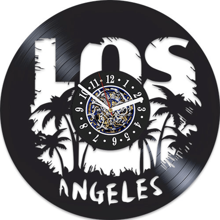 Los Angeles Vinyl Record Wall Clock Vintage Home Decor Christmas Gift For Mom Wall Hanging Art