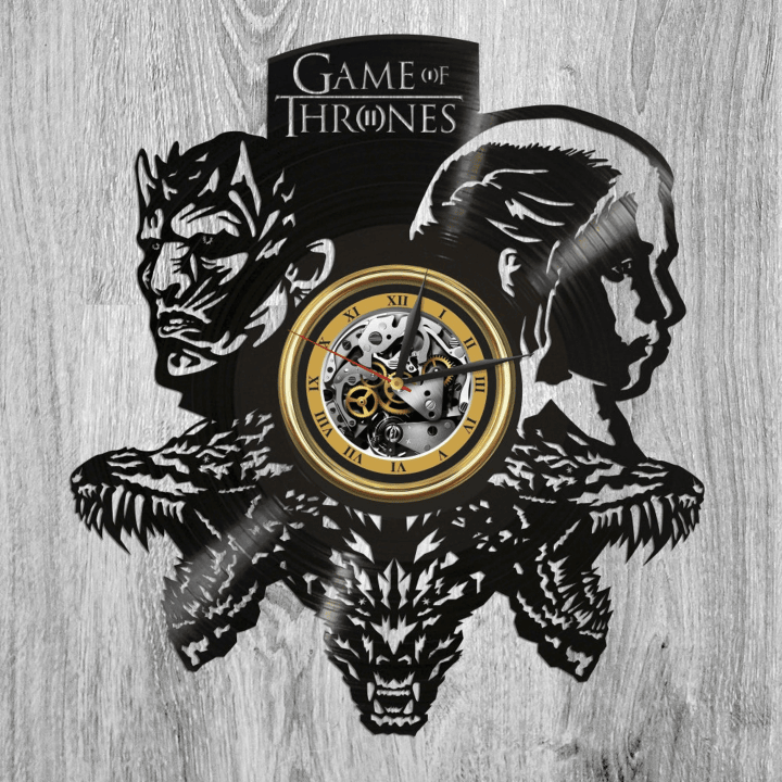 Daenerys Targaryen Vinyl Record Silent Wall Clock Game Of Thrones Art Night King Gifts Unique Decor For Bedroom Winter Holiday Gift For Wife