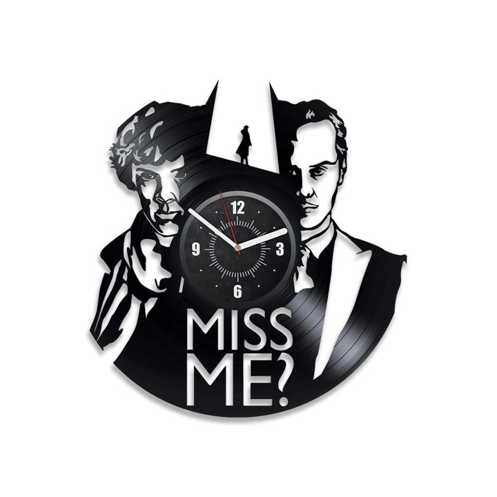 Sherlock And Moriarty Vinyl Record Black Wall Clock Detective Gift Ideas Unique Living Room Decor Sherlock Holmes Holiday Gift For Teacher