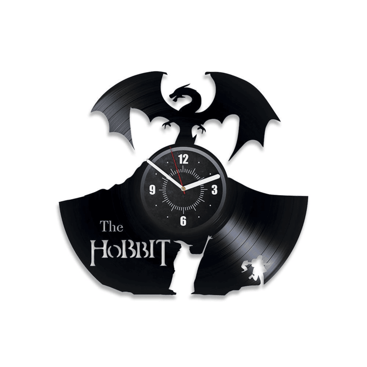 The Hobbit Vinyl Record Large Wall Clock Fantasy Universe Teenage Decor Wall Art For Bedroom Above Bed Holiday Gift For Coworker Hobbit Art