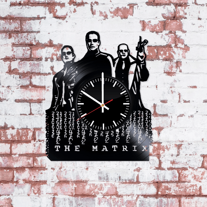 The Matrix Design, Modern Vinyl Record Clock, Made From Real Vintage Record , Wall D�cor, Birthday Gift For Fiction Action Film Lovers