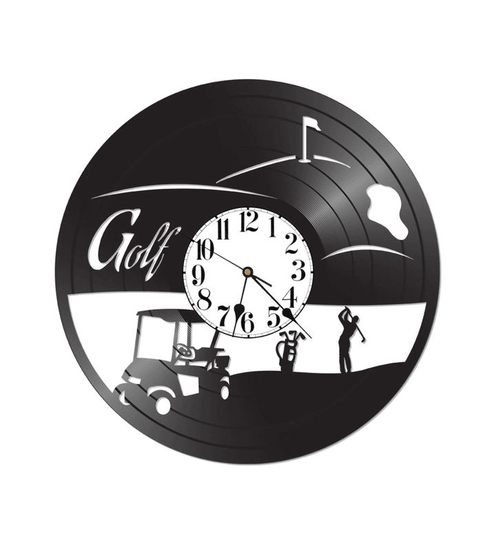 Golf Cart,Golfing Vintage Re-Purposed Vinyl Record Clock