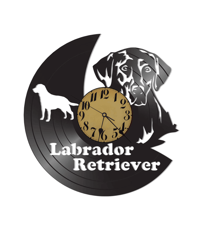 Labrador Retriever Dog Pet Themed Vinyl Album Record Clock