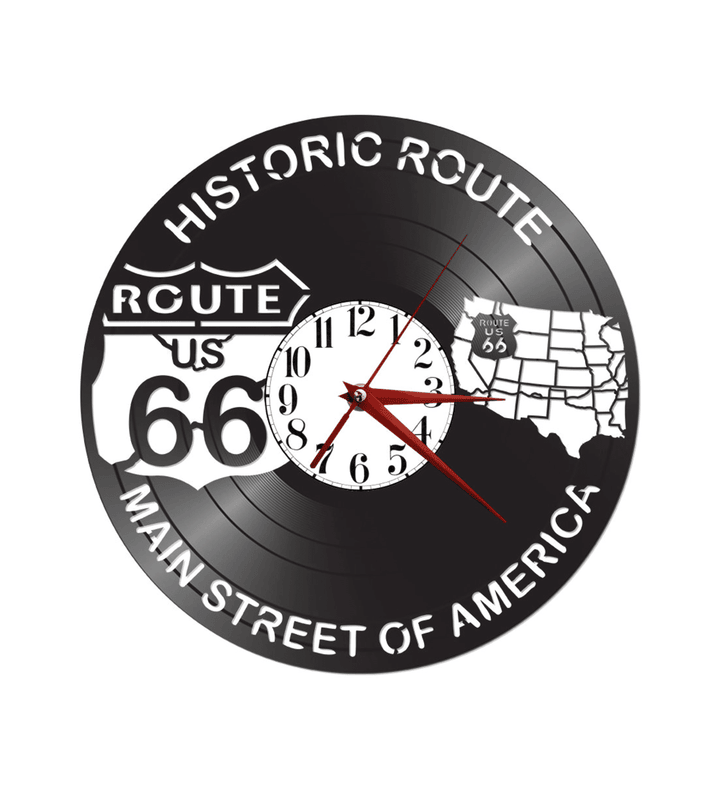 Historic Route 66 Vinyl Record Clock