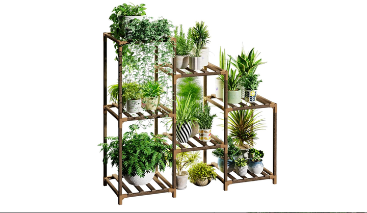 Plant Stand Indoor Plant Stands Wood Outdoor Tiered Plant Shelf, Multiple Plants 3 Tiers 7 Potted Ladder Plant Holder Table Plant Pot Stand