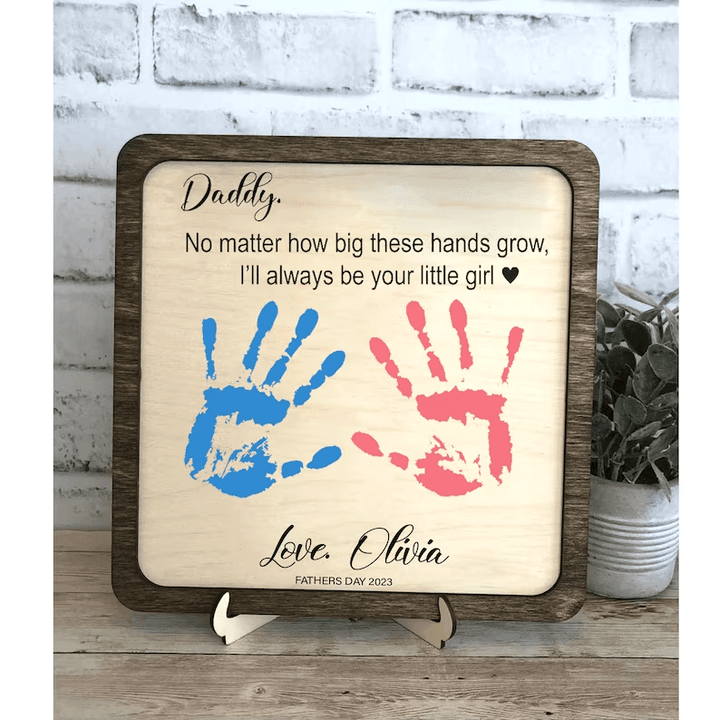 Personalized Fathers Day Sign, Personalized gift from kids, Best dad ever hands down sign, DIY fathers day sign, Wooden Sign Board