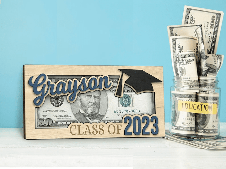 Money Holder For Graduation, Gift For 2023, Custom Gift For College, College Money Holder, Customizble Cash Holder, Personalized Gift