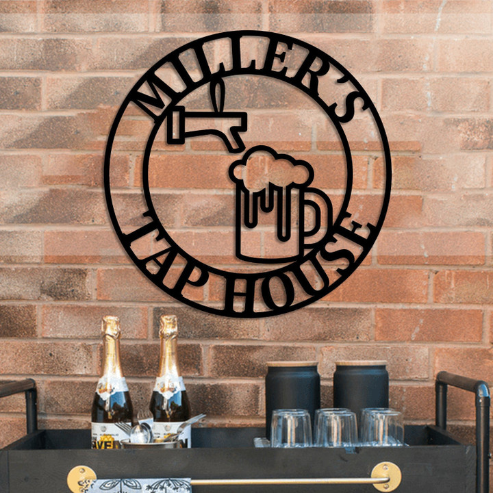 Personalized Beer Metal Tap House Sign, Home Wall Decor, Wedding Art Gift For Him/her, Metal Laser Cut Metal Signs Custom Gift Ideas 1608