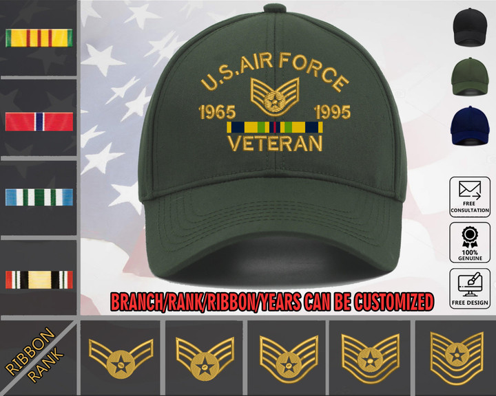 US Air Force Custom Embroidered Veteran Hat