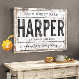Personalized Chippy Farmhouse Housewarming Farmhouse Vintage Style Family Is Everything Framed Prints, Canvas Paintings Wrapped Canvas 8x10
