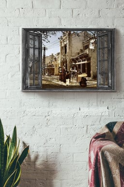 Vietnam Old Town Vintage 3D Window View Gift Idea Decor Framed Prints, Canvas Paintings Framed Matte Canvas 12x16