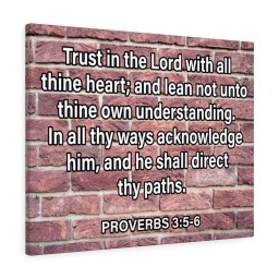 Scripture Canvas Trust in the Lord Proverbs 3:5-6 Scripture Christian Bible Verse Meaningful Framed Prints, Canvas Paintings Framed Matte Canvas 8x10
